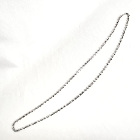 Unisex Silver Tone Scroll Chain Necklace 36" - Picture 4 of 8